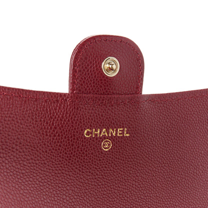 Chanel Caviar Quilted Large Gusset Flap Wallet Burgundy 7 of 9