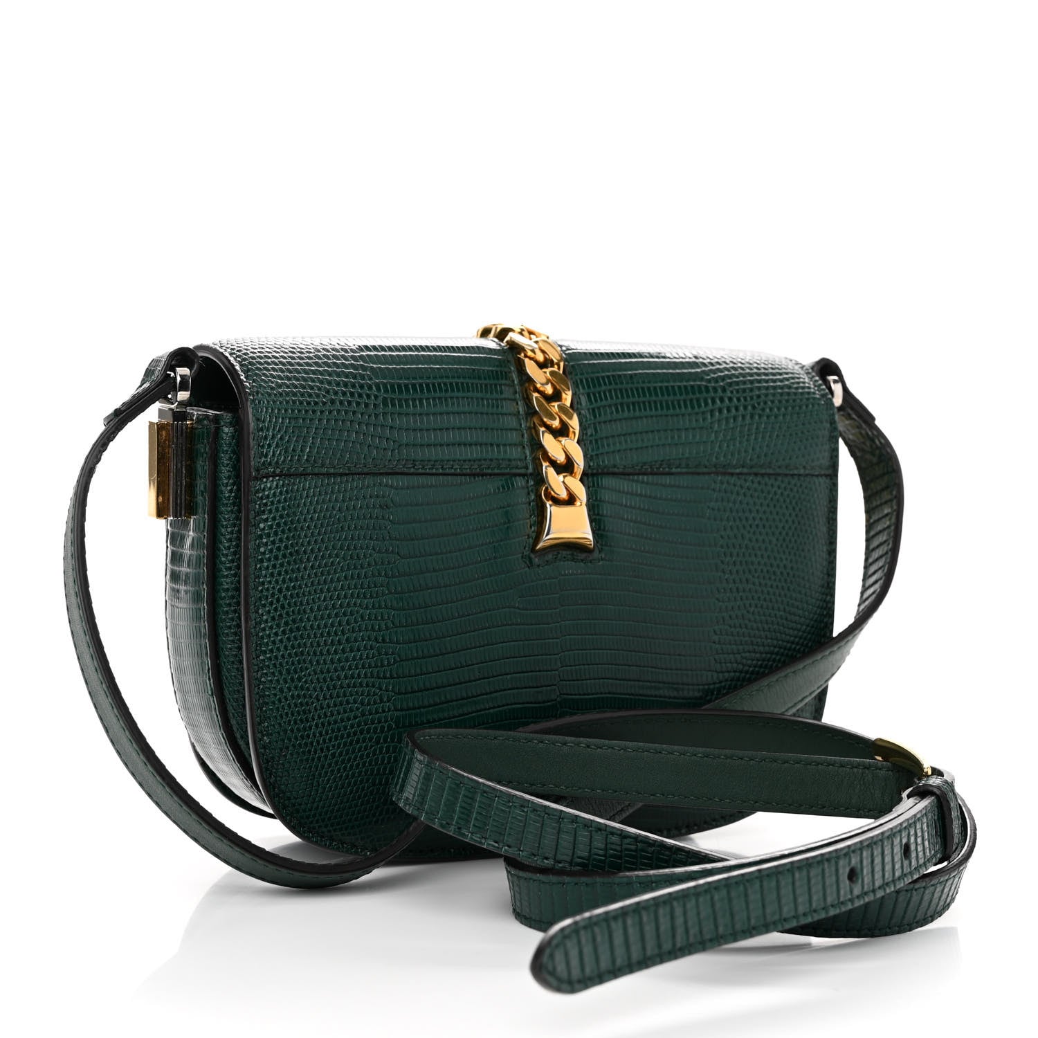 Gucci Lizard Mini Sylvie 1969 Messenger Bag Green 3 of 13
