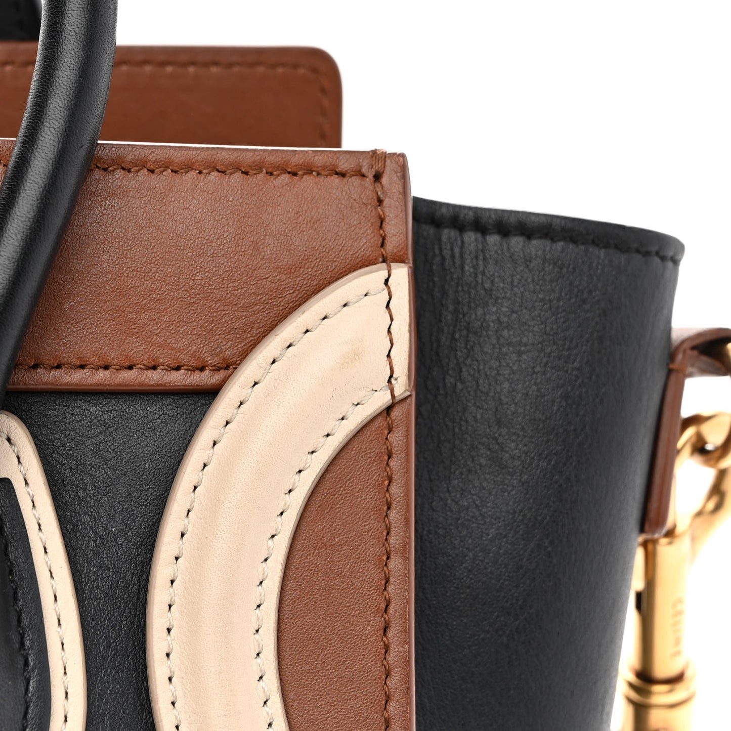 Smooth Calfskin Nano Tri-Color Luggage Multicolor