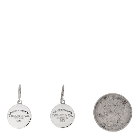 Sterling Silver Return To Tiffany Round Tag Drop Earrings