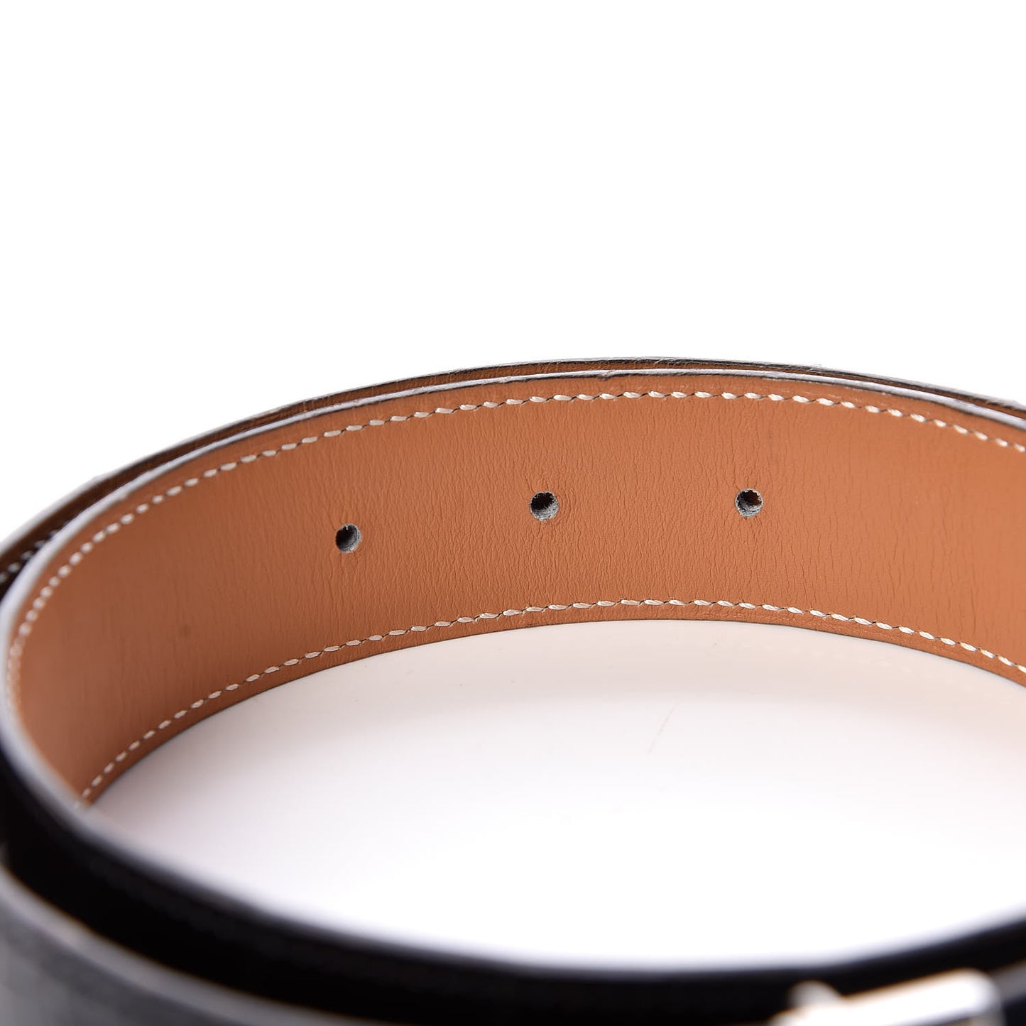 Shiny Alligator 32mm H Belt 70 Black