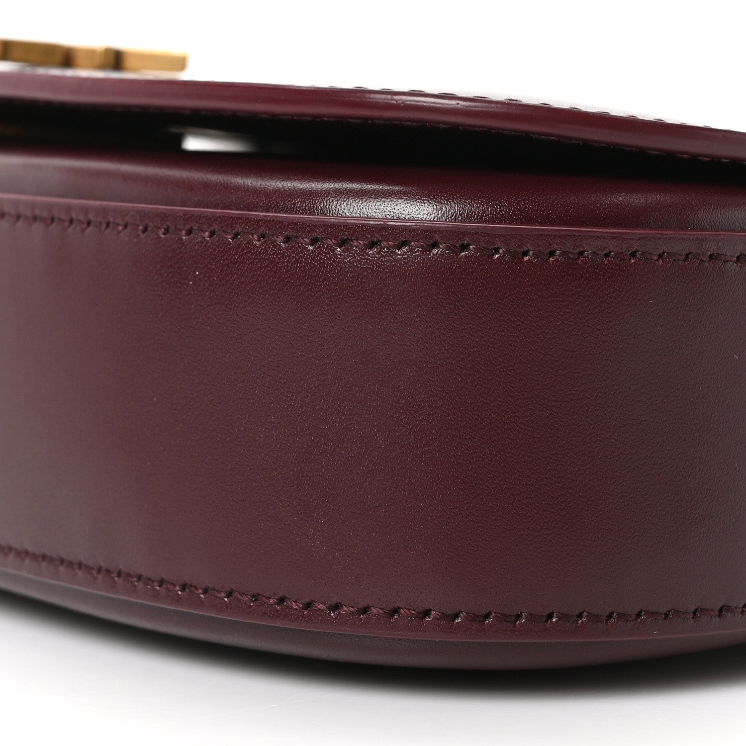 Saint Laurent Box Calfskin Mini Voltaire Shoulder Bag Rouge Cabernet 10 of 10