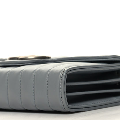 Gucci Calfskin Matelasse Aria GG Marmont Chain Wallet Deep Grey 10 of 11
