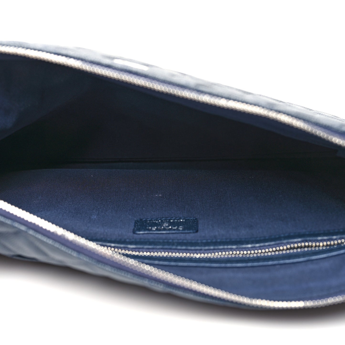 Caviar Quilted Large Cosmetic Case Navy