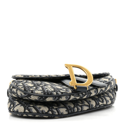 Christian Dior Oblique Mini Saddle Bag Blue 4 of 12
