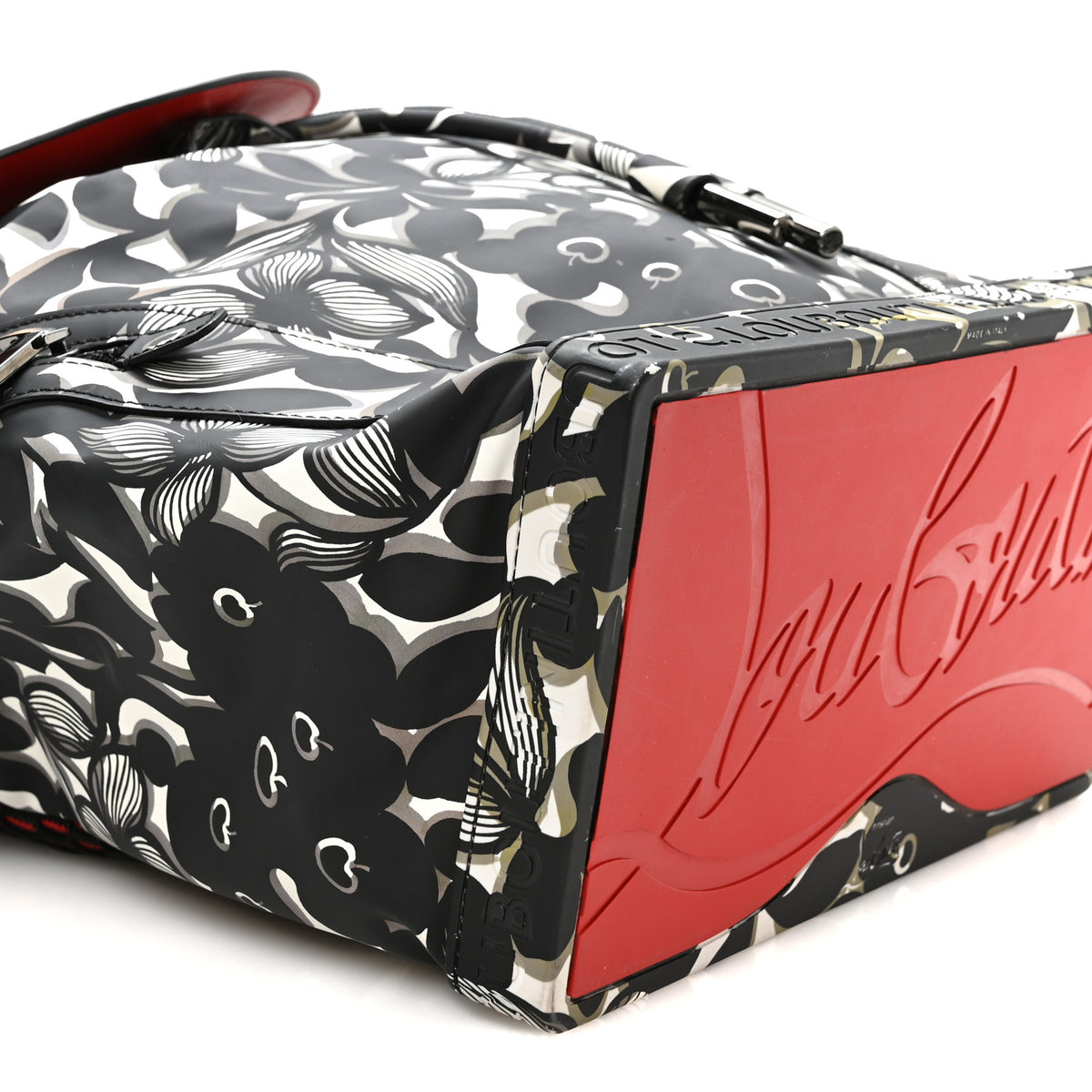Canvas Flower Print Spiked Explorafunk Backpack Multicolor