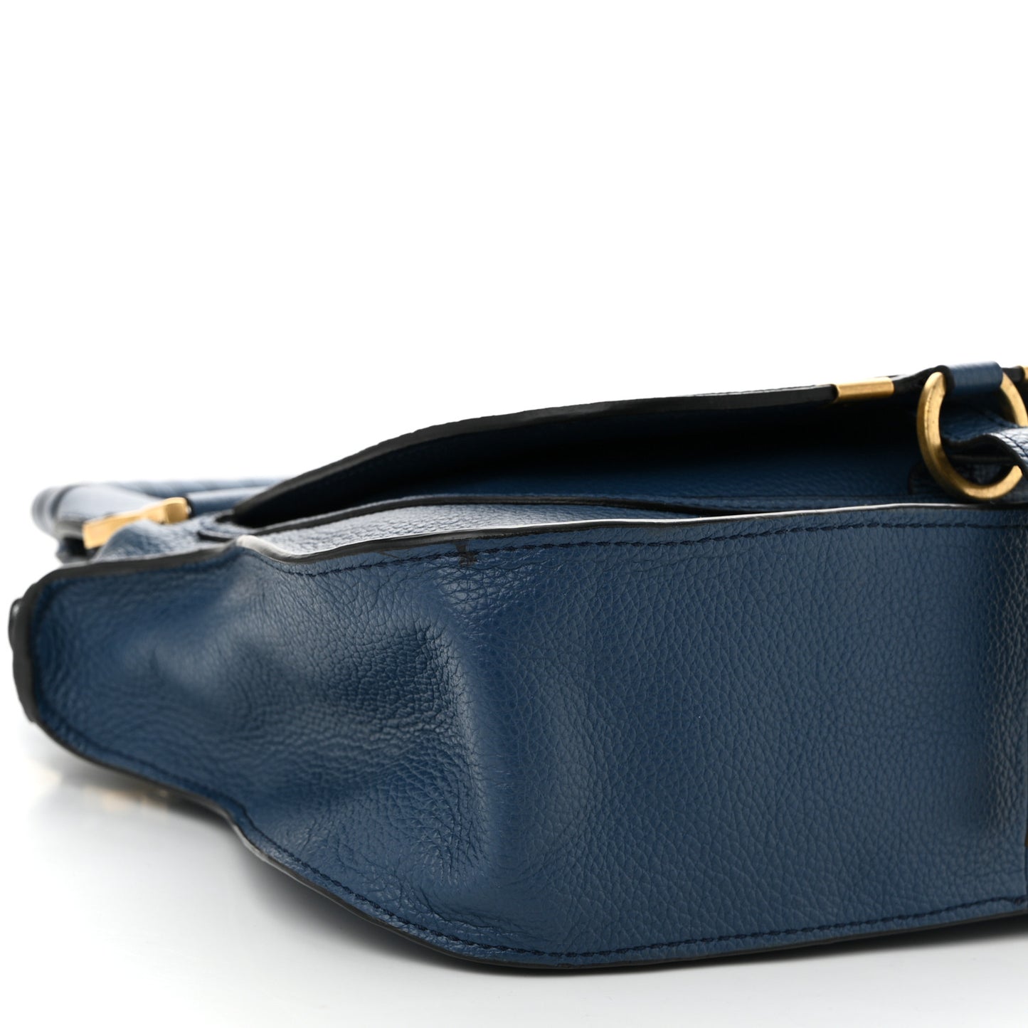 Calfskin Small Marcie Satchel Deep Denim