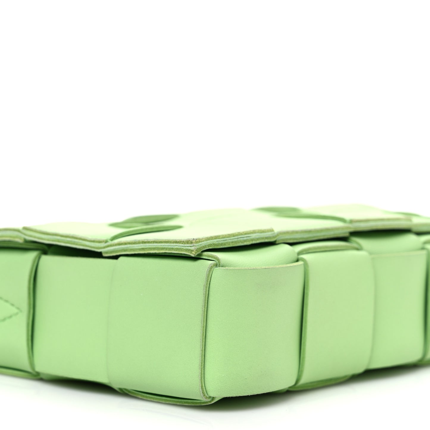 Lambskin Maxi Intrecciato Cassette Crossbody Bag Green