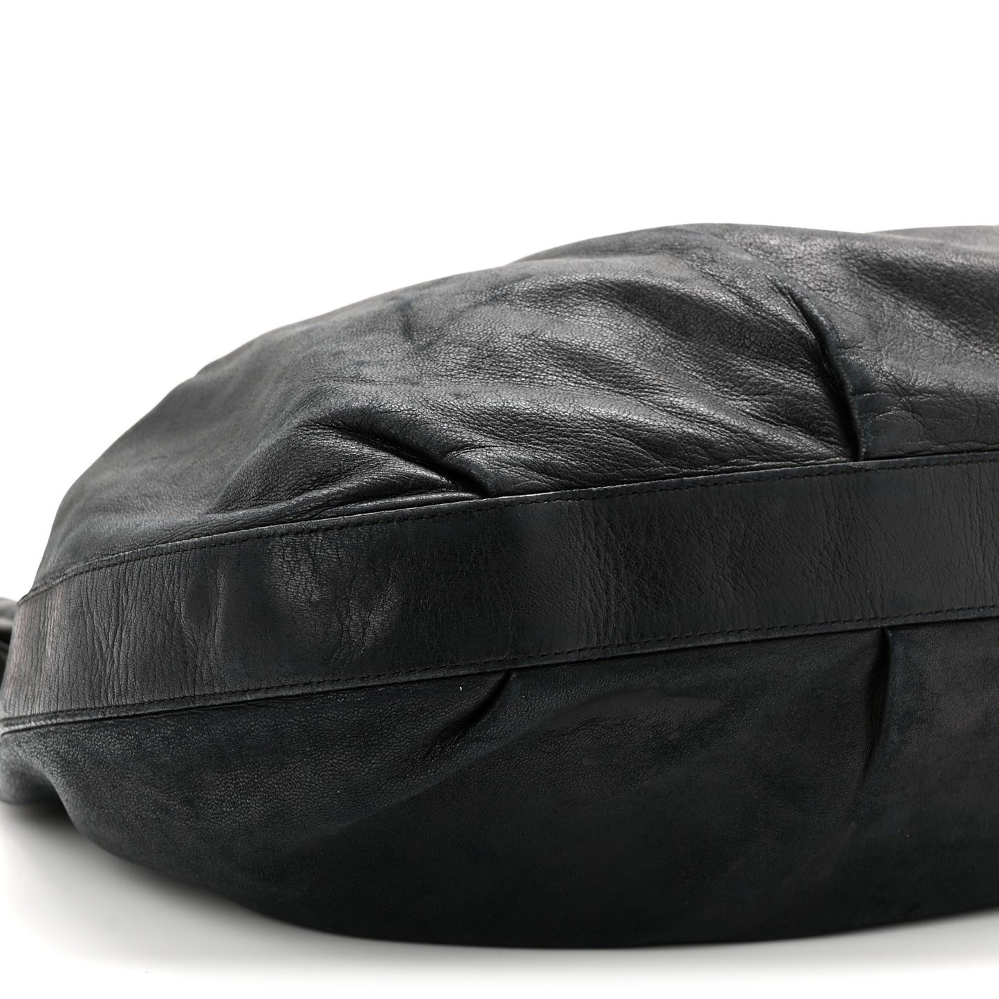 Soft Calf Pleated Hobo Black