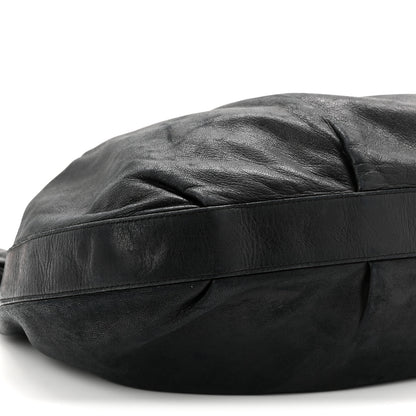 Prada Soft Calf Pleated Hobo Black 9 of 10
