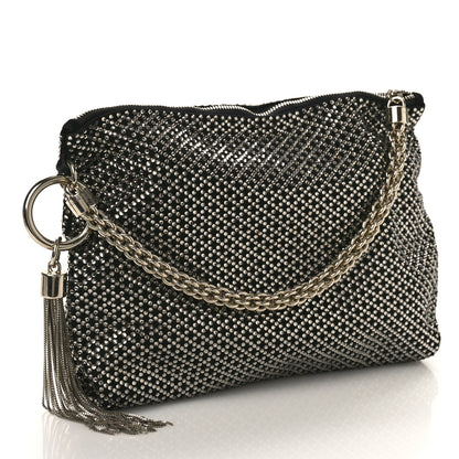 Jimmy Choo Suede Crystal Callie Tassel Shoulder Bag Silver 2 of 10