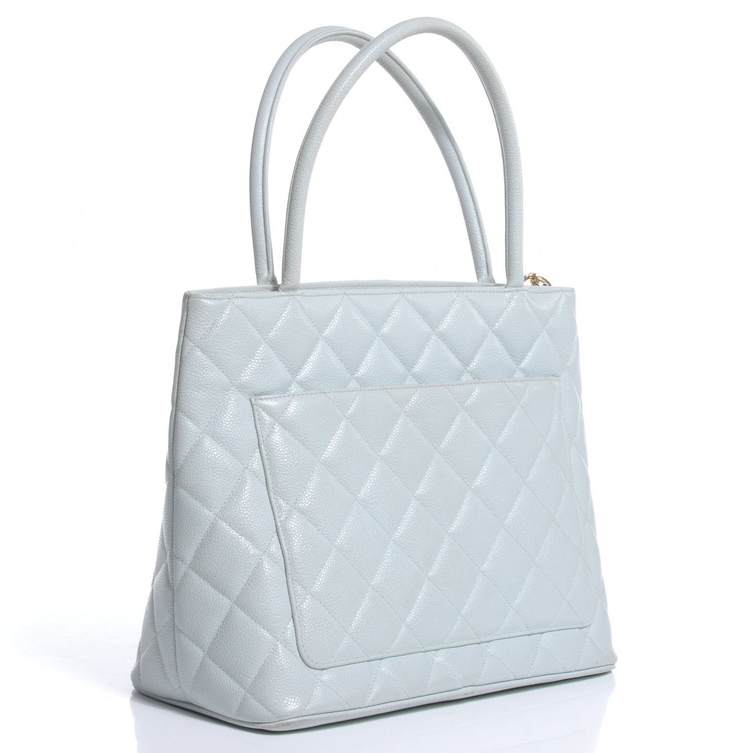 Chanel Caviar Medallion Tote Light Blue 3 of 8