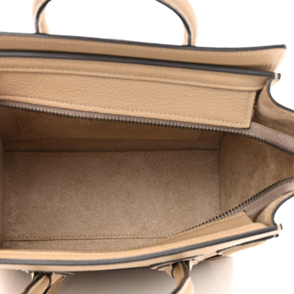 Celine Drummed Calfskin Nano Luggage Dune 5 of 11
