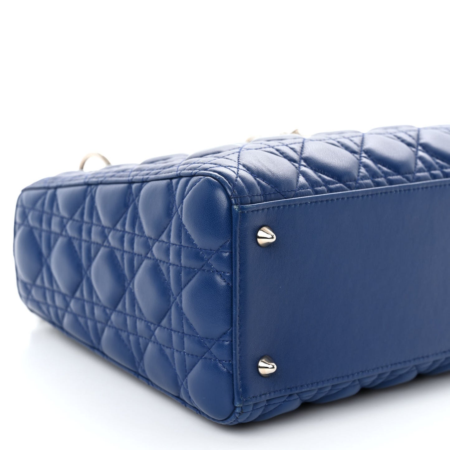 Lambskin Cannage Medium Lady Dior Blue