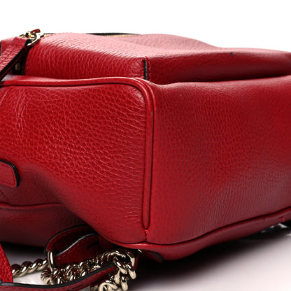 Gucci Pebbled Calfskin Soho Chain Backpack Hibiscus Red 10 of 15