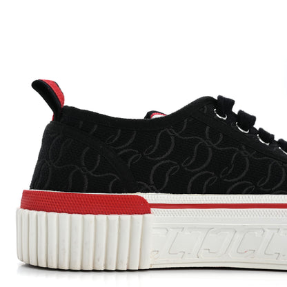 Christian Louboutin Canvas Pedro Womens Flat Sneakers 37 Black Red 12 of 13