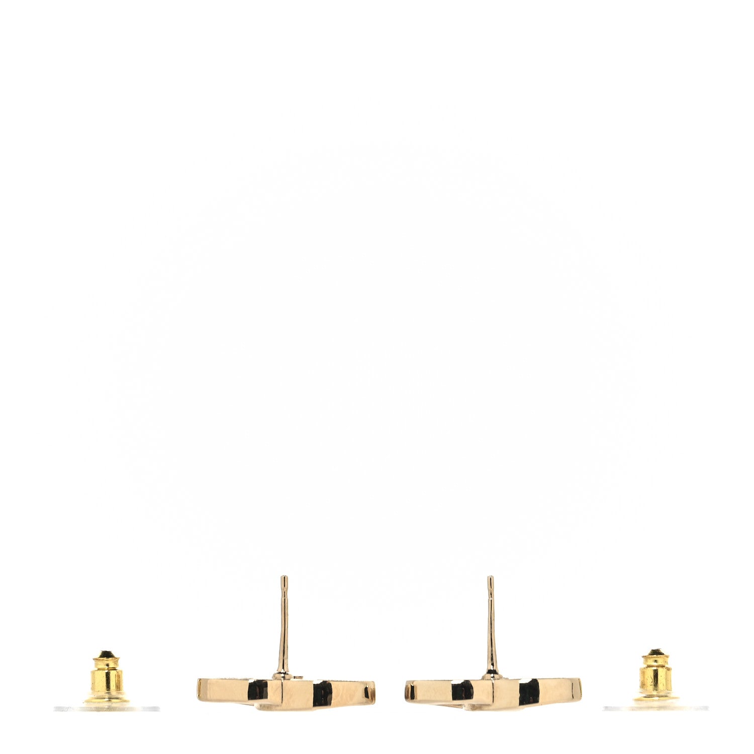 Chanel Metal Enamel CC Earrings Pink Gold 4 of 10