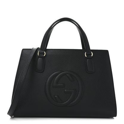 Gucci Pebbled Calfskin Medium Soho Top Handle Satchel Black 1 of 11