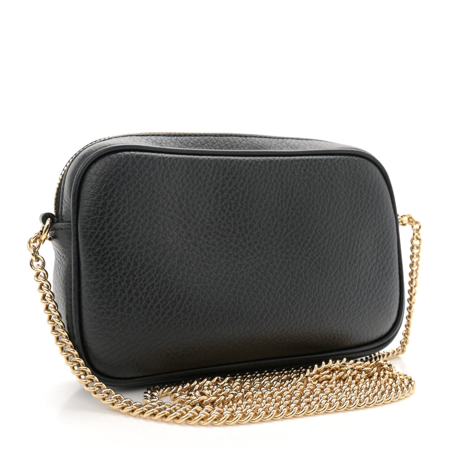 Dollar Calfskin Super Mini GG Marmont Chain Shoulder Bag Black