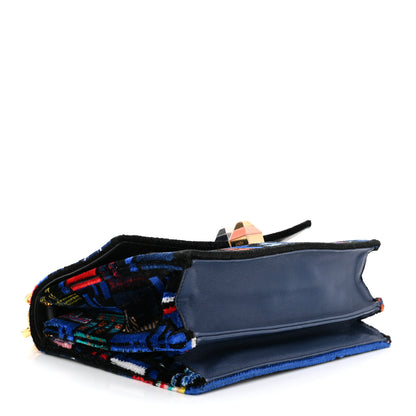 Fendi Velvet Vitello Dolce Fun Fair Kan I Shoulder Bag Blue Multicolor 4 of 10