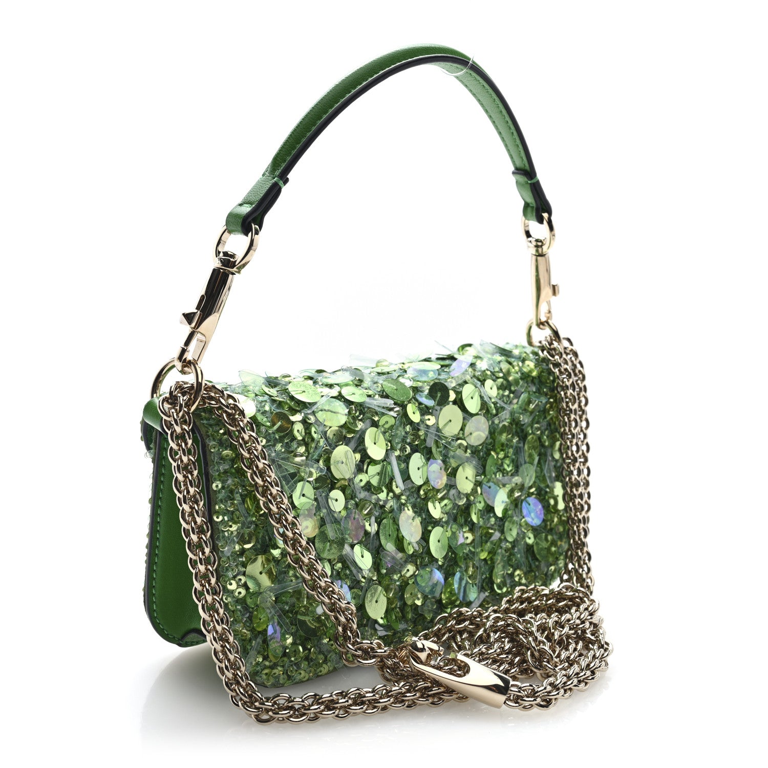 Valentino Garavani Sequin Crystal Vlogo Embroidered Small Loco Shoulder Bag Multicolor 3 of 9