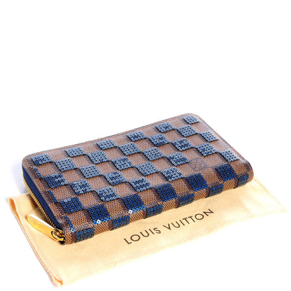 Louis Vuitton Damier Paillettes Zippy Wallet Blue 4 of 7