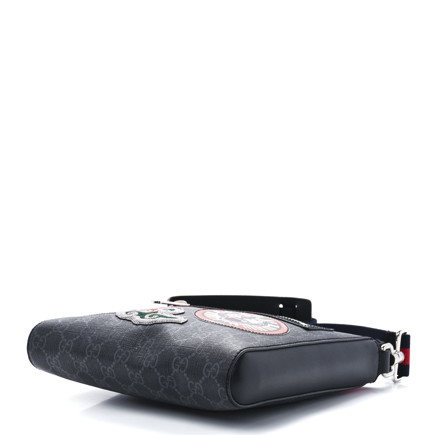 GG Supreme Monogram Night Courrier Flat Messenger Bag Black Multicolor