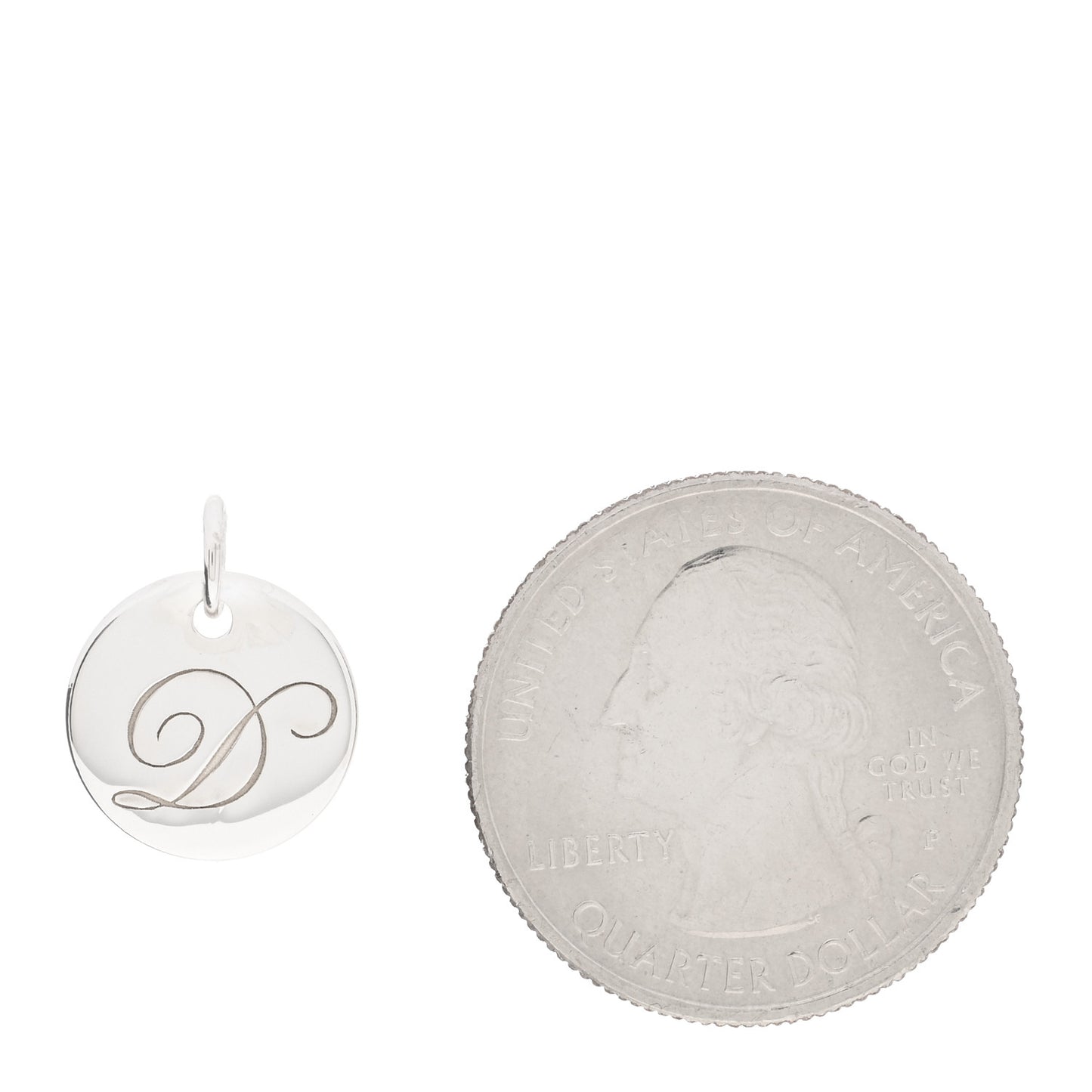 Sterling Silver Letter D Disc Charm