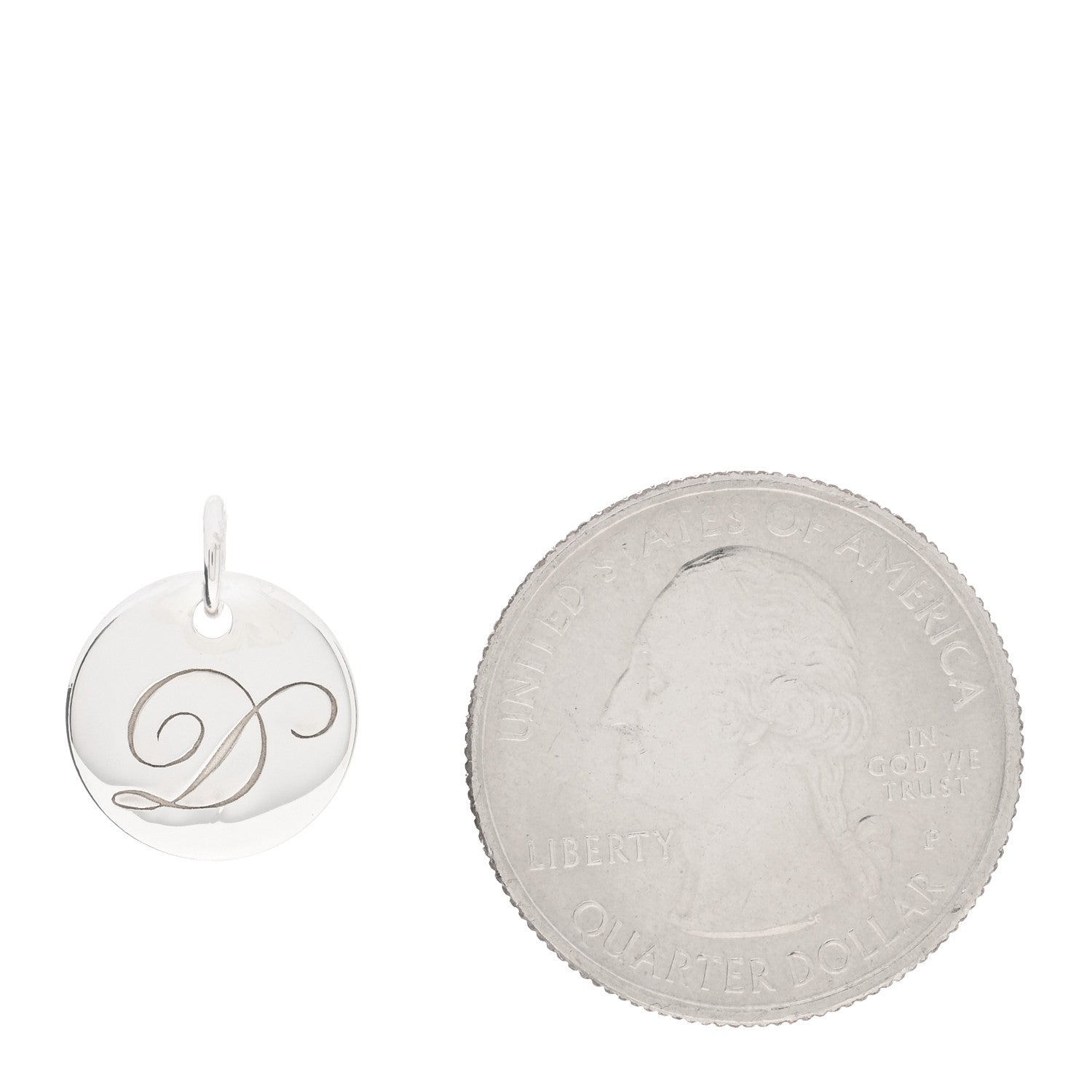 Tiffany Sterling Silver Letter D Disc Charm 2 of 3