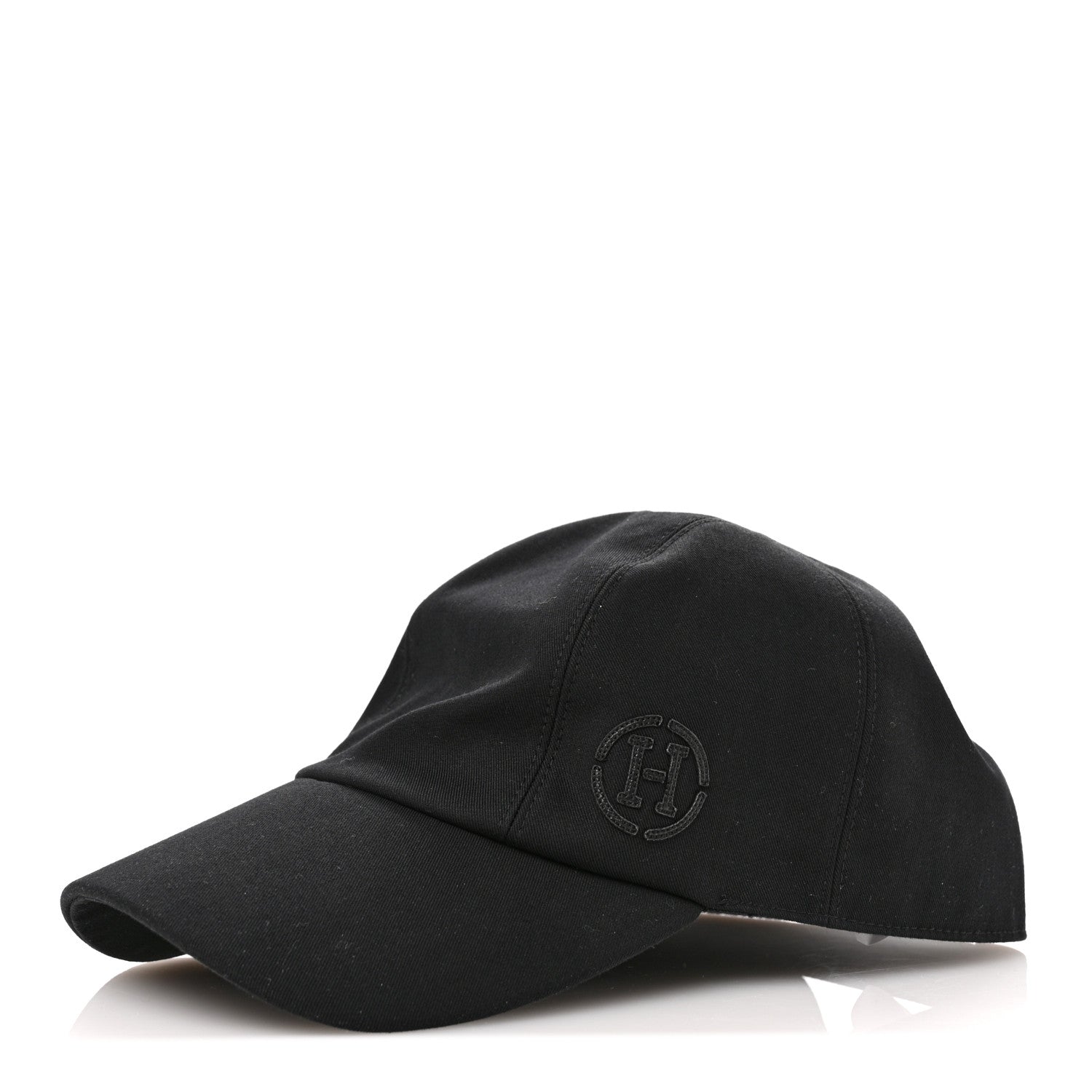 Hermes Cotton Miles H Circle Hat 58 Black 1 of 9