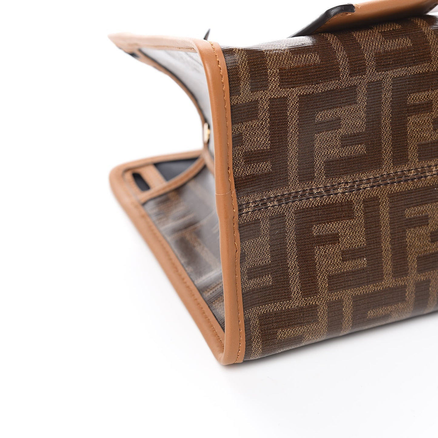 Glazed Fabric Vitello Century FF 1974 Stamp Patch Mini Peekaboo Defender Cover Mogano Panna Caramello