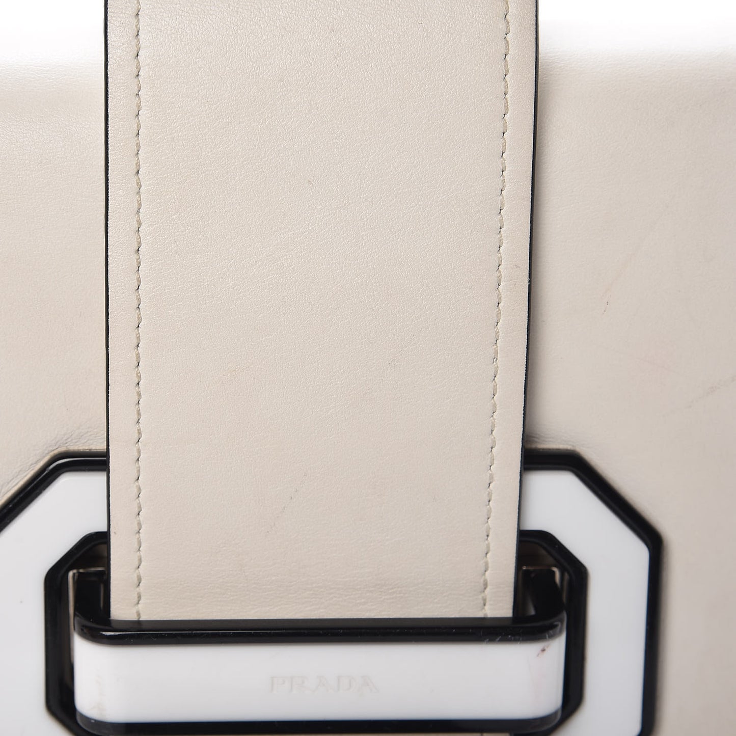 City Calf Plex Ribbon Bag White Black