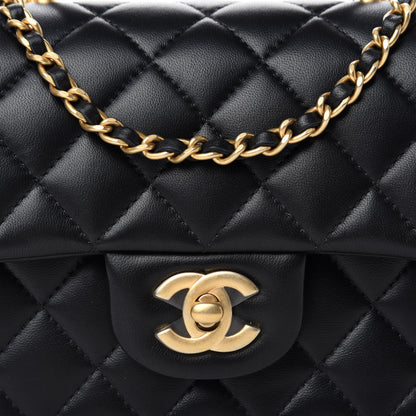 Chanel Lambskin Quilted Mini Top Handle Rectangular Flap Black 10 of 11