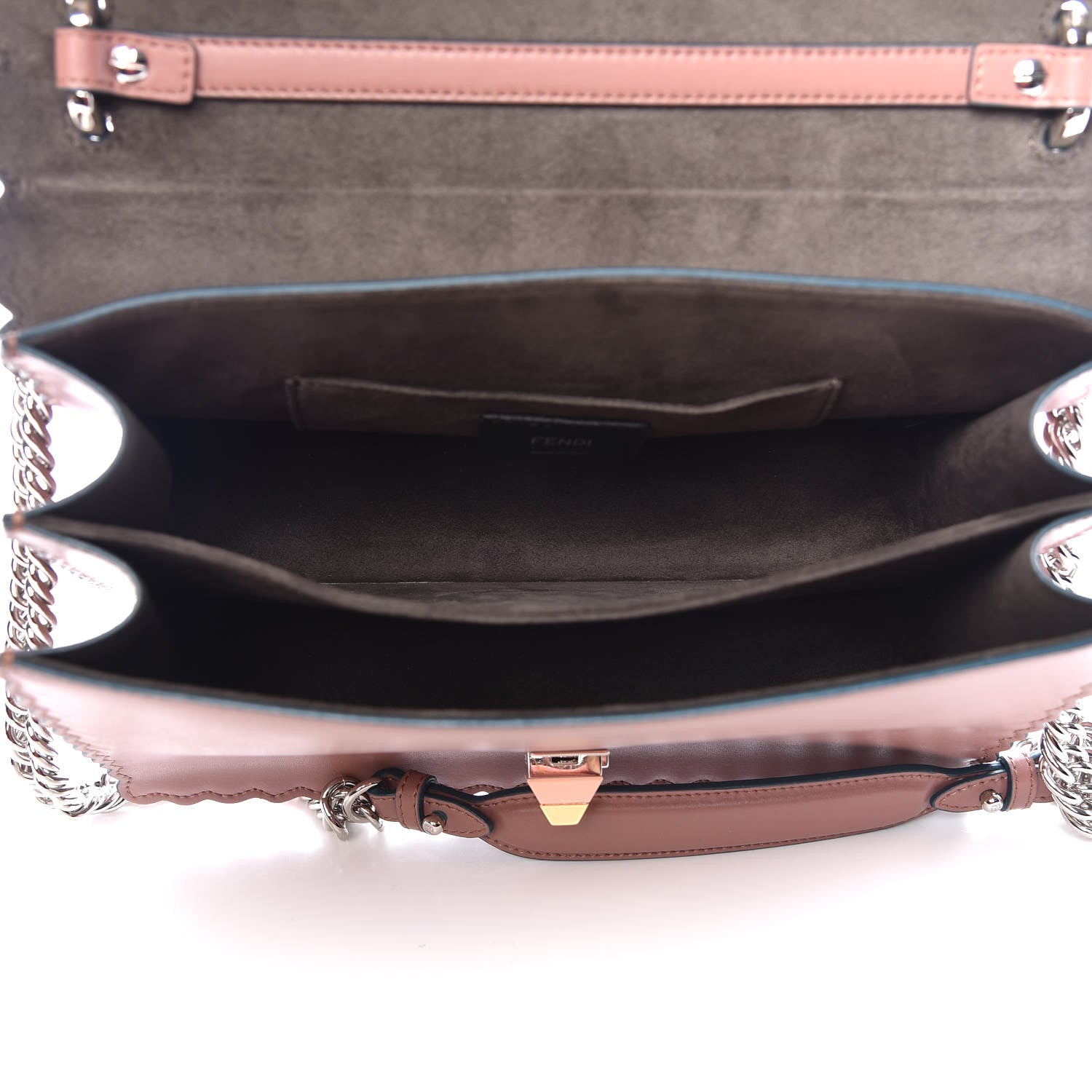 Fendi Vitello Liberty Scalloped Studded Kan I Shoulder Bag English Rose 5 of 8