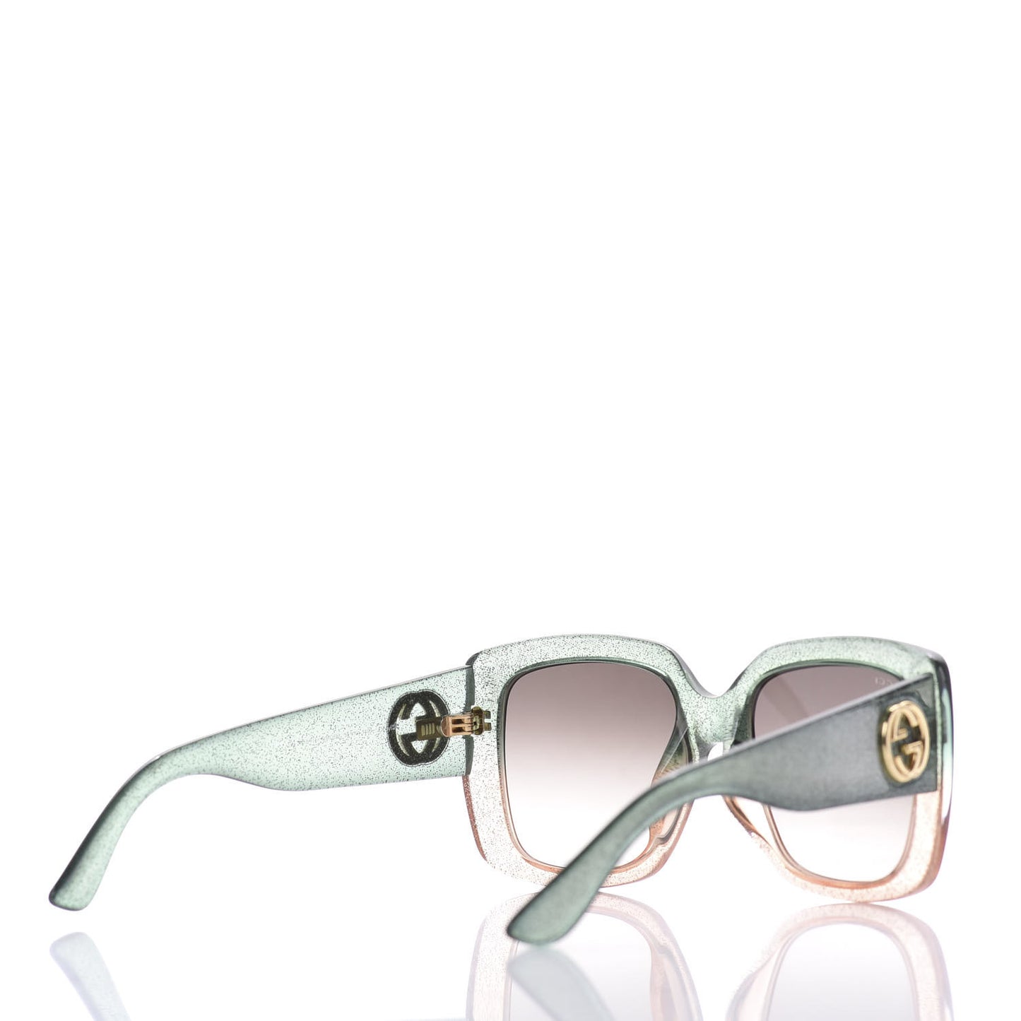 Acetate Glitter Optyl Square Sunglasses GG3837/F/S Green Pink