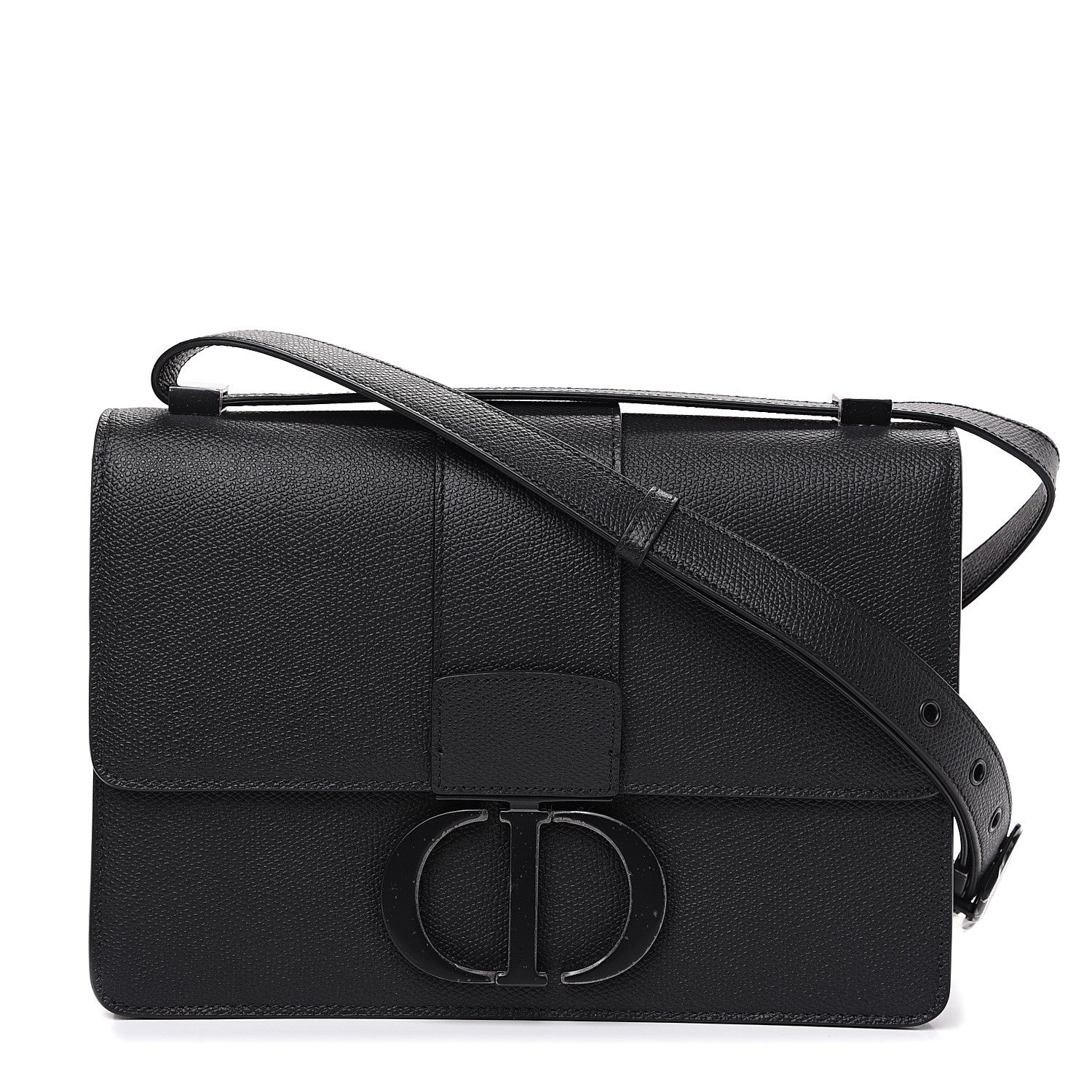 Christian Dior Ultra Matte Grained Calfskin 30 Montaigne Flap Bag Black 1 of 8