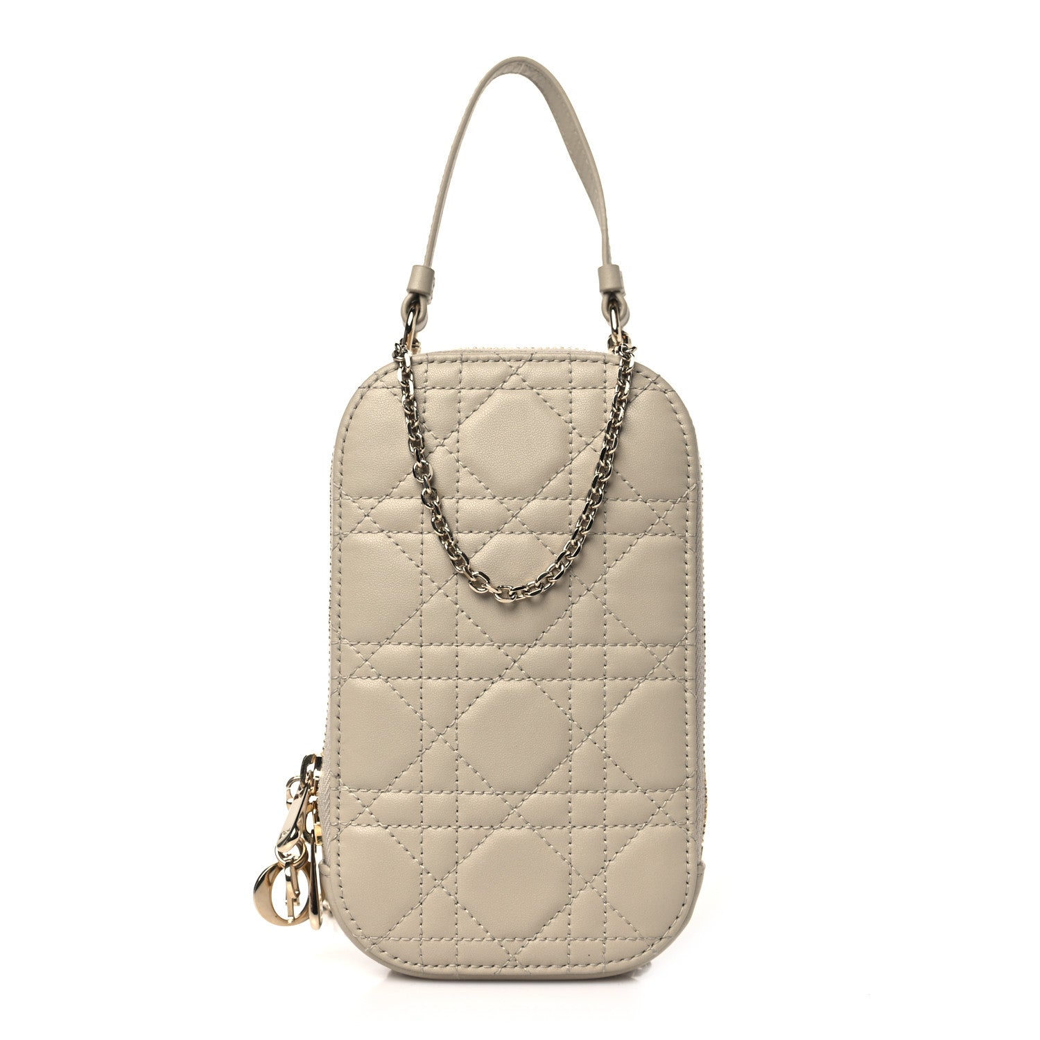 Christian Dior Lambskin Cannage Lady Dior Phone Holder Beige 1 of 10