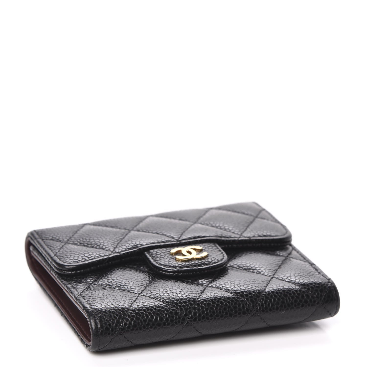 Chanel Caviar Quilted Compact Flap Wallet Black 4 of 9