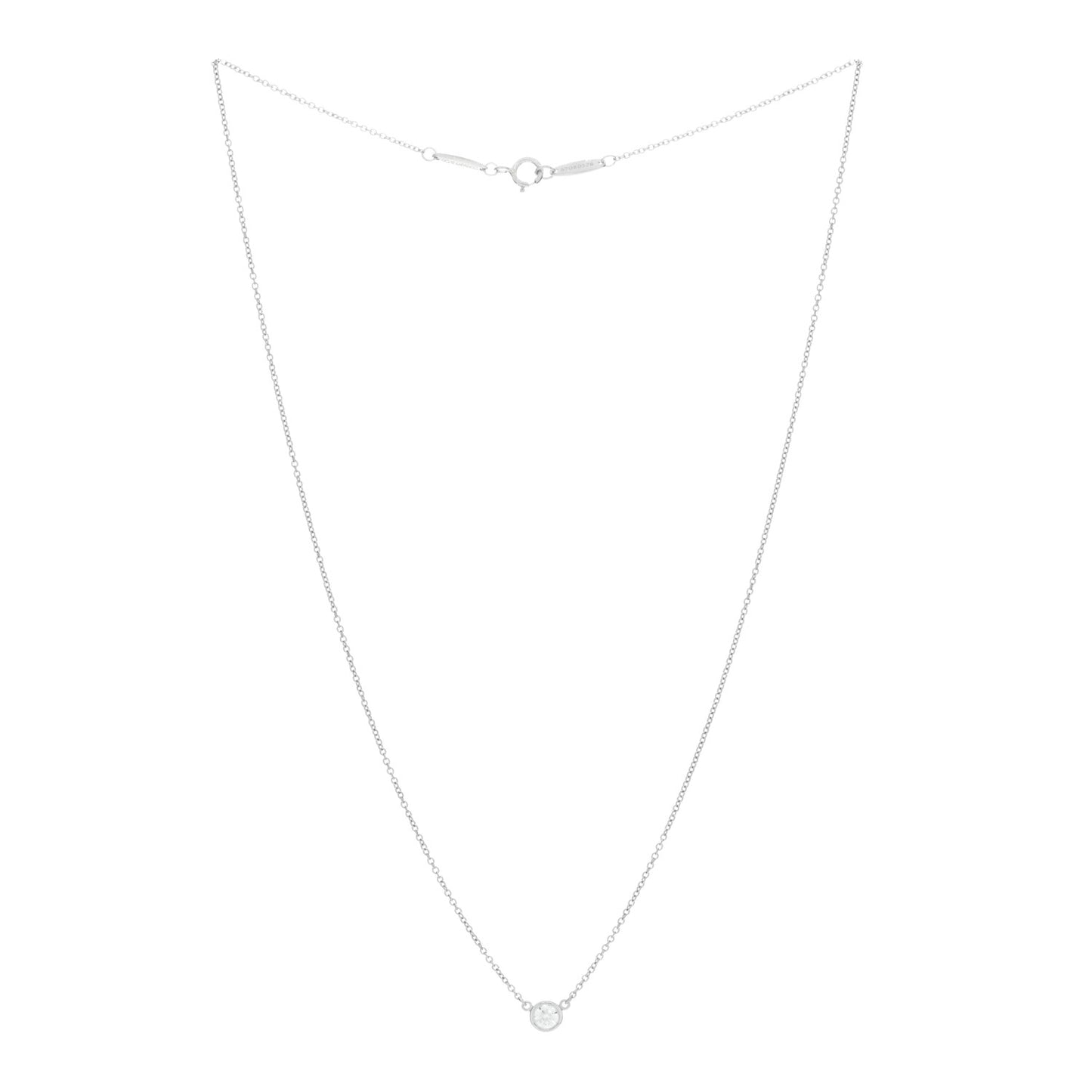 Platinum Diamond .21ct Elsa Peretti Diamonds by the Yard Pendant Necklace