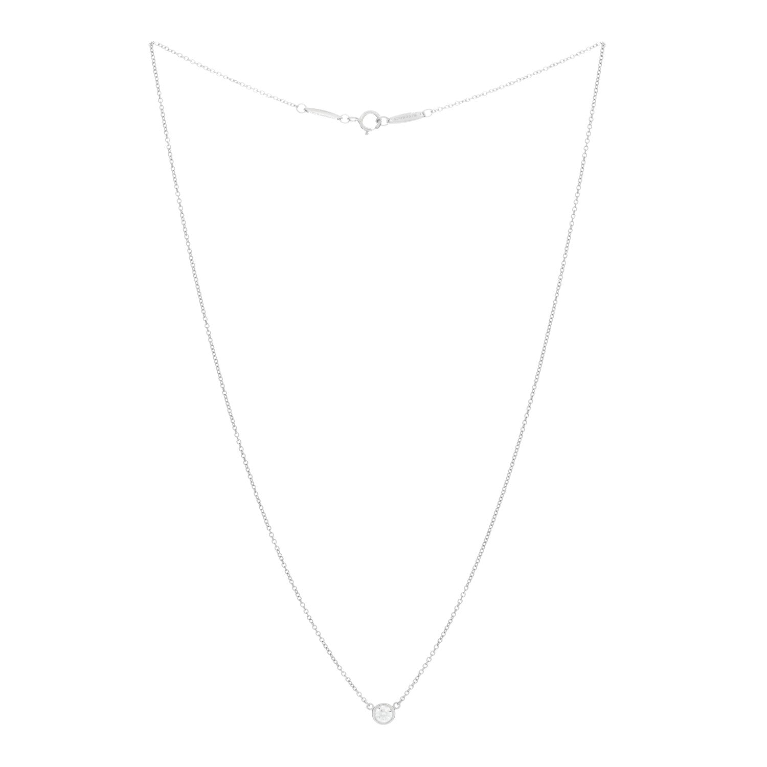 Tiffany Platinum Diamond .21ct Elsa Peretti Diamonds by the Yard Pendant Necklace 2 of 5