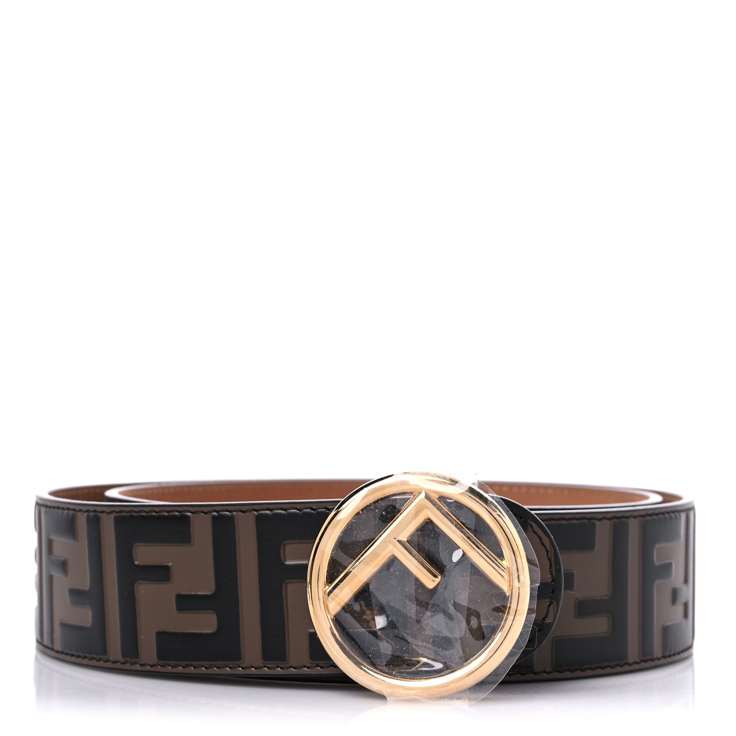 Fendi Vitello F is Fendi Bi-Color FF 1974 Embossed Belt 90 36 Maya Black 1 of 5