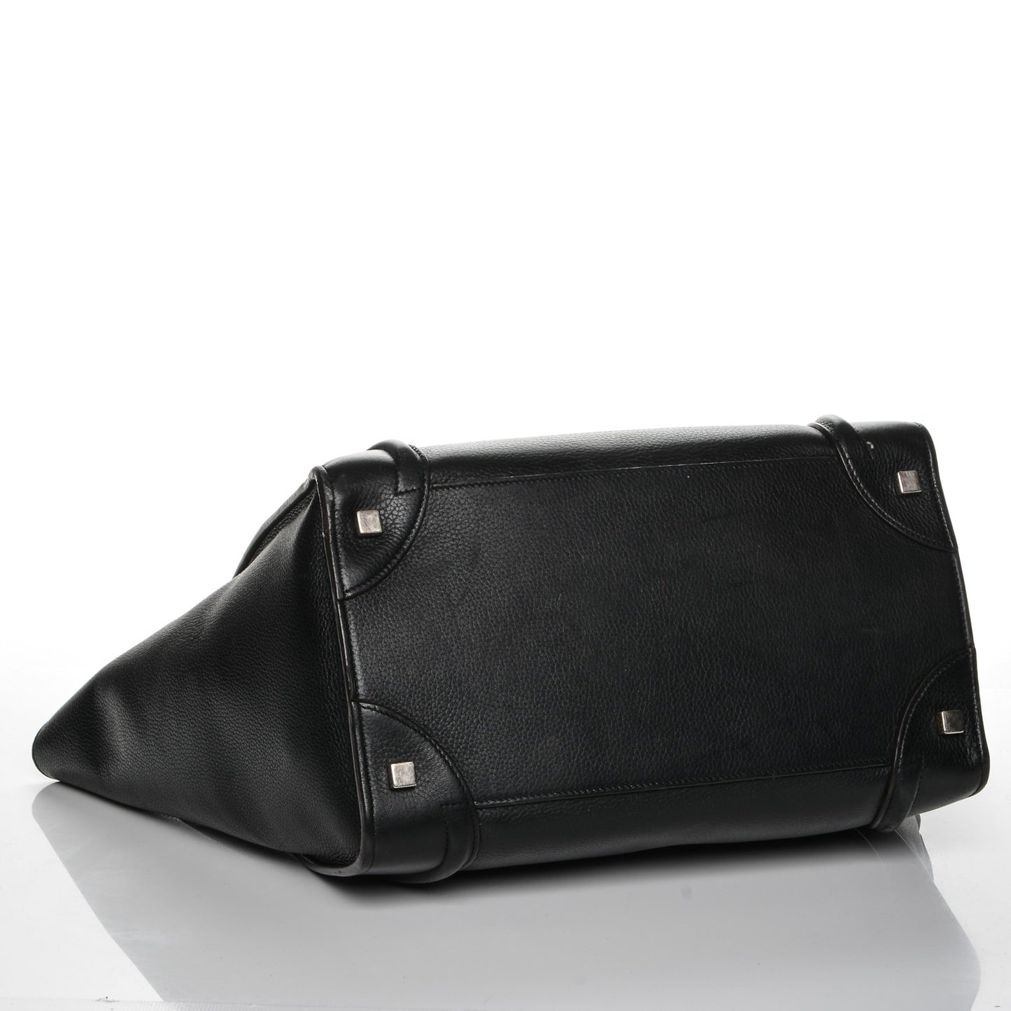 Drummed Calfskin Mini Luggage Black