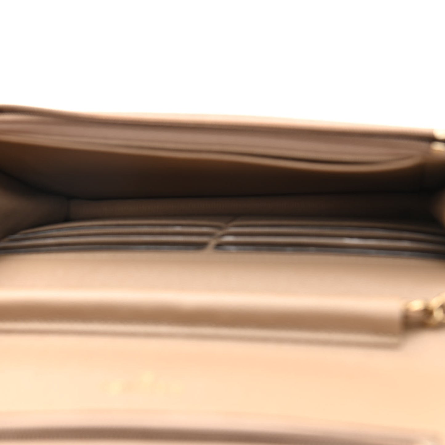 Caviar Quilted Wallet On Chain WOC Beige