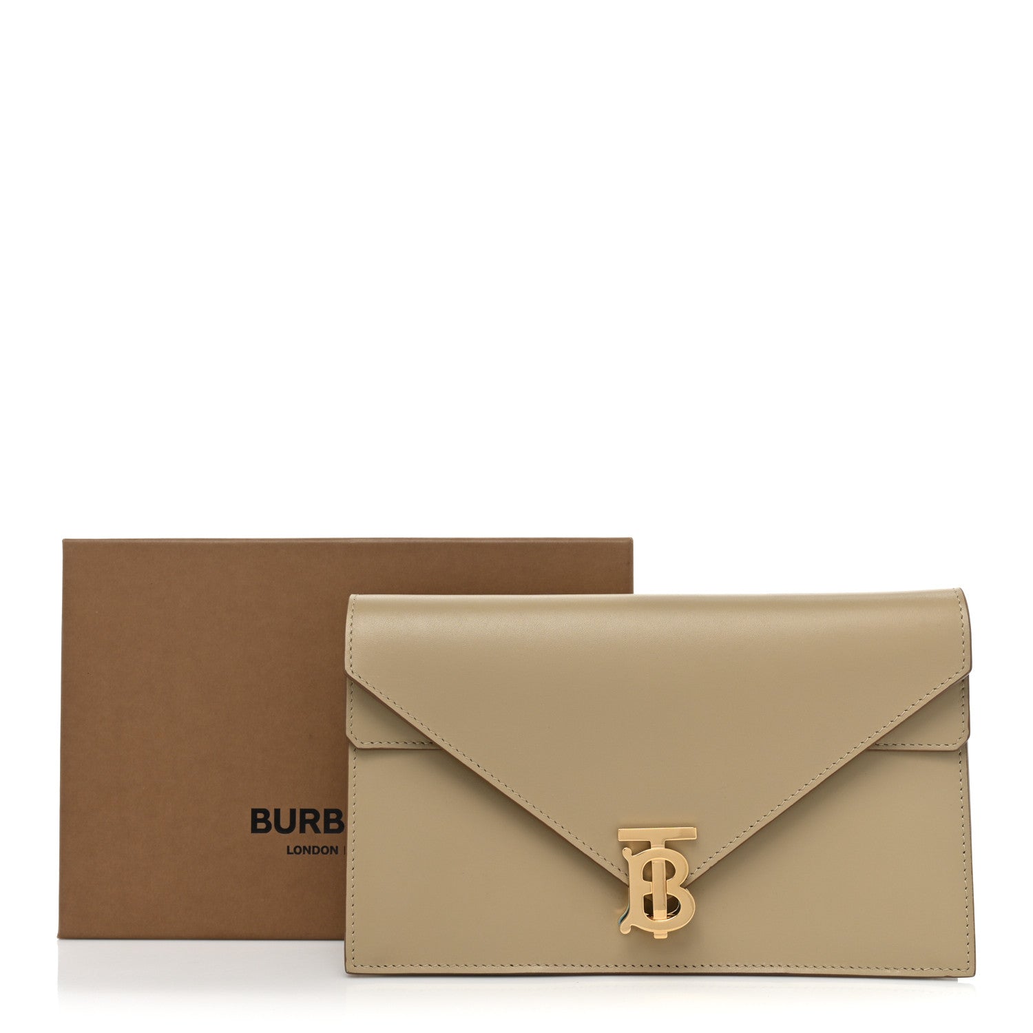 Burberry Calfskin Small TB Envelope Clutch Bag Honey 8 of 8