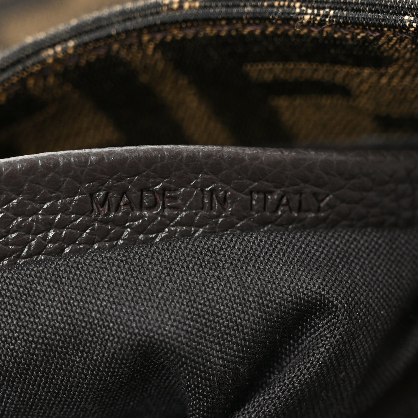 Fabric Jacquard FF 1974 Maxi Baguette Tobacco Moro Black