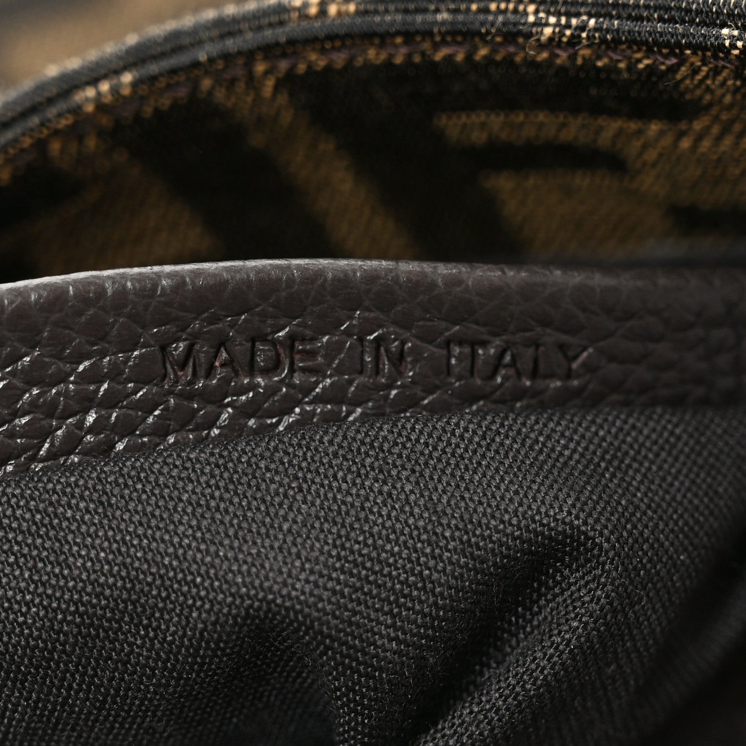 Fendi Fabric Jacquard FF 1974 Maxi Baguette Tobacco Moro Black 7 of 10