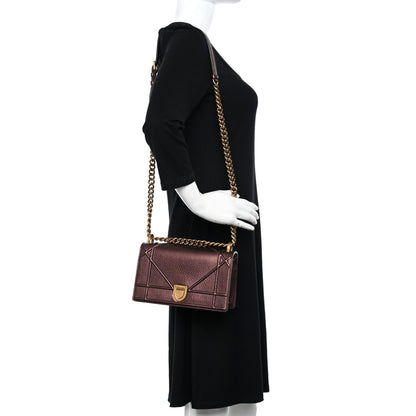 Christian Dior Metallic Grained Calfskin Small Diorama Flap Bag Noisette 2 of 9