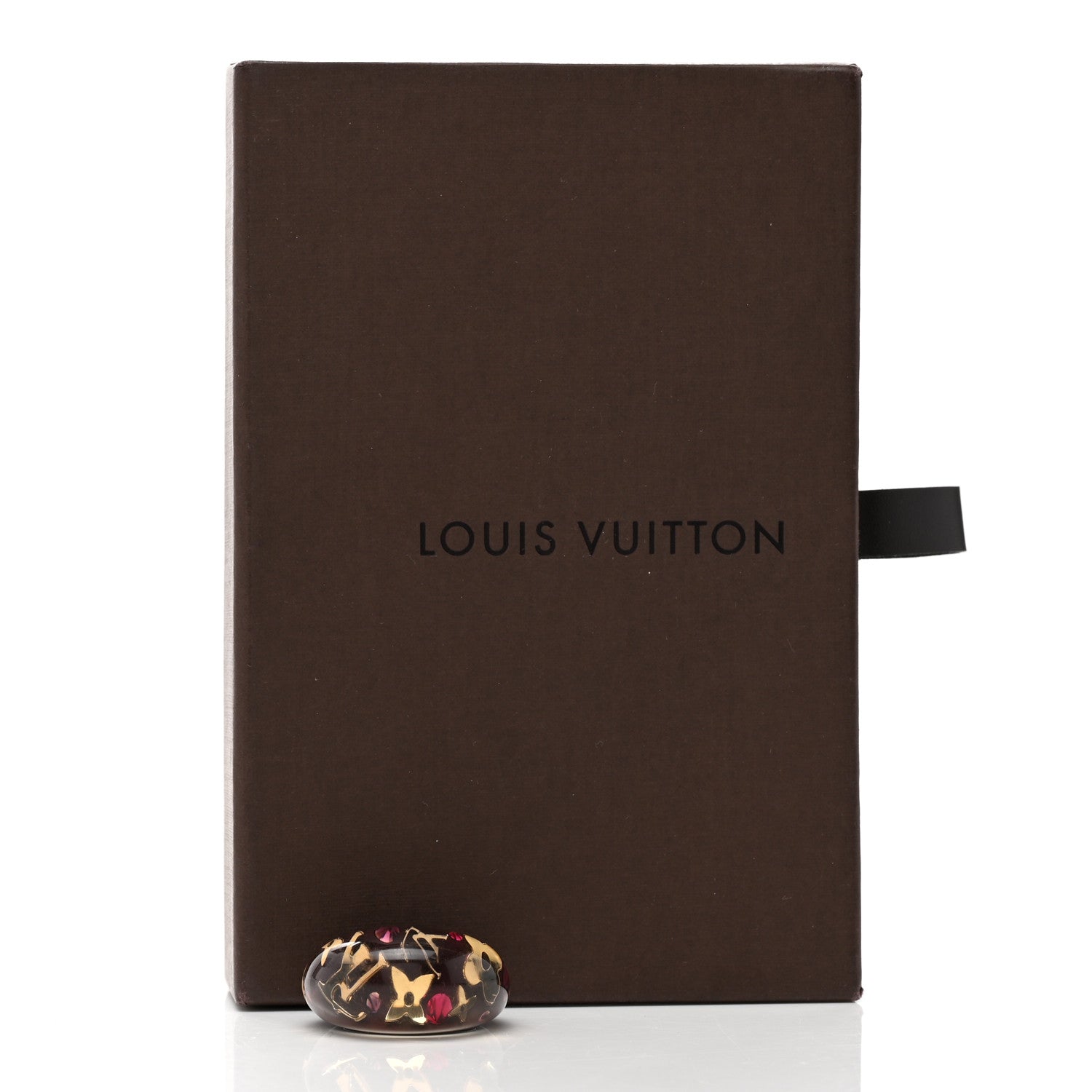 Louis Vuitton Resin Swarovski Crystal Inclusion Ring M Brown 6.5 7 of 7