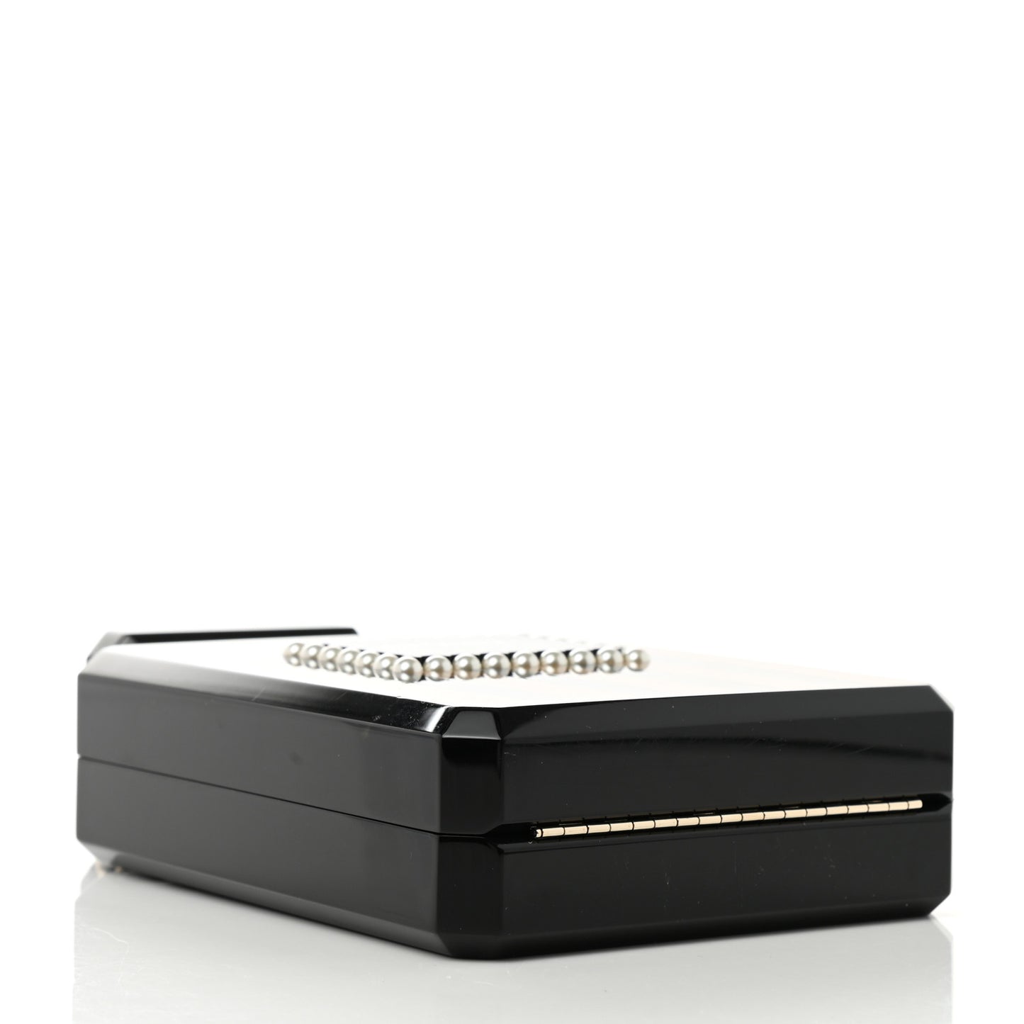 Plexiglass Perfume Bottle Clutch Black Gold