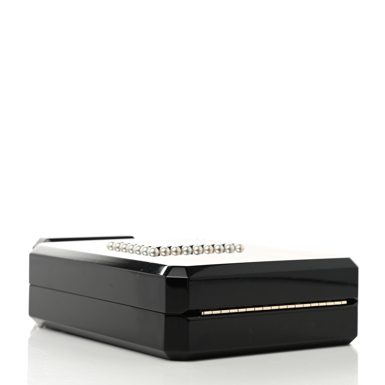 Chanel Plexiglass Perfume Bottle Clutch Black Gold 3 of 13